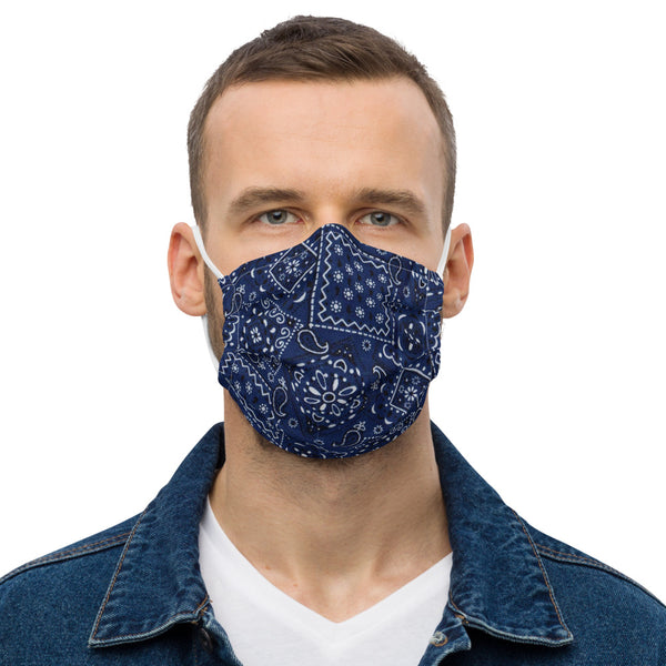 Blue Bandana Face Mask