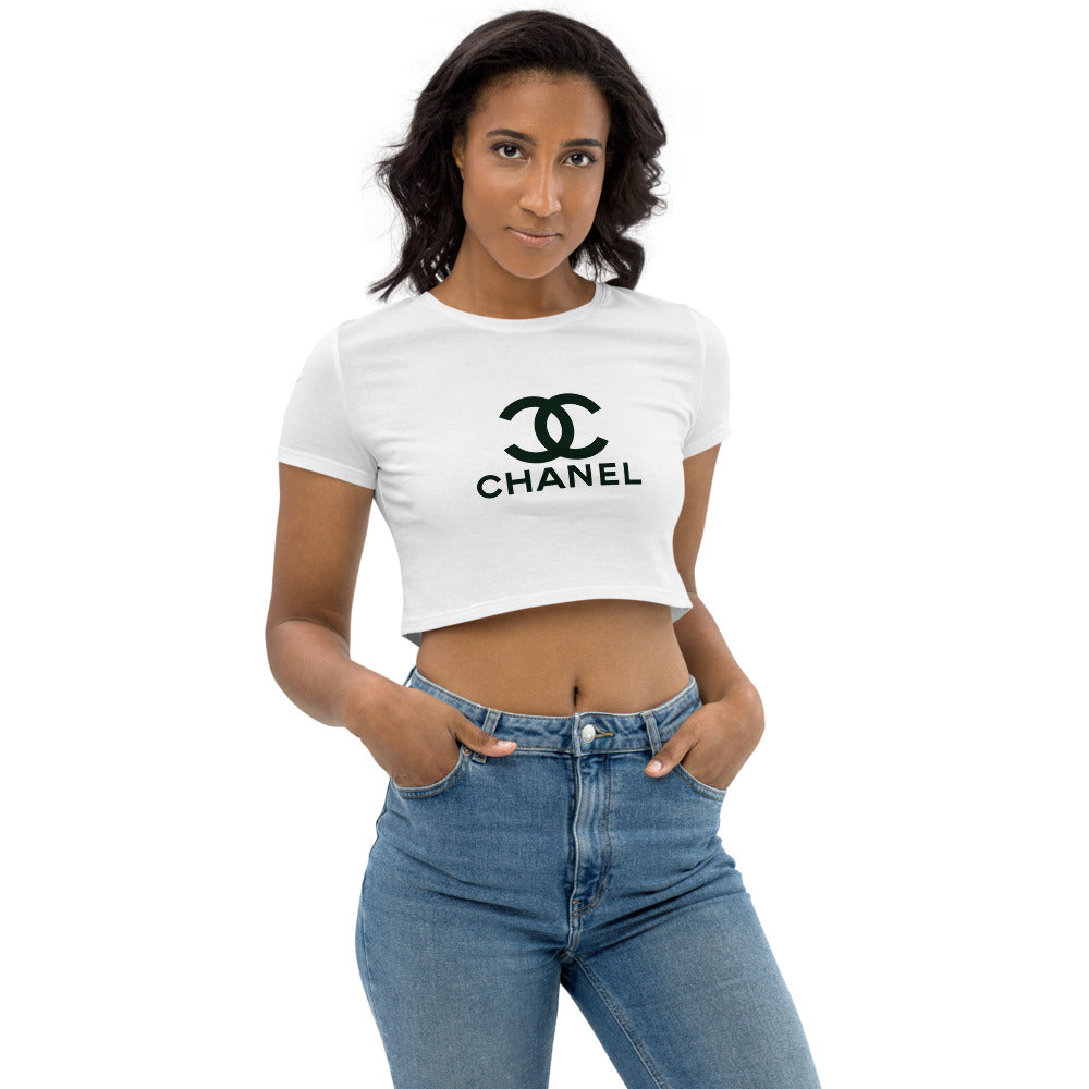 CHANEL PreOwned 1990s Embroidered Logo Cropped Tshirt  Farfetch